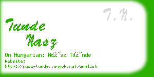 tunde nasz business card